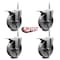 Service Caster 5 Inch Semi Steel Swivel 58 Inch Threaded Stem Caster Set with Total Lock Brake SCC-TSTTL20S514-SSS-58212-4 - alternate 3